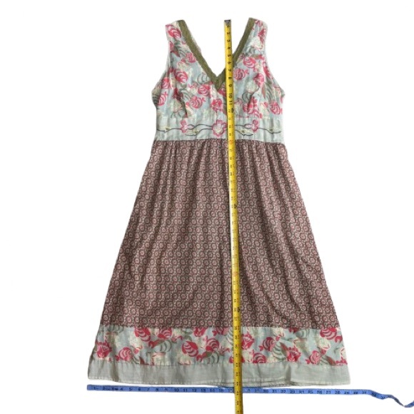 Mlle Gabrielle Boho Floral Midi Dress XL Embroidered 100% Cotton Cottagecore - Picture 11 of 11